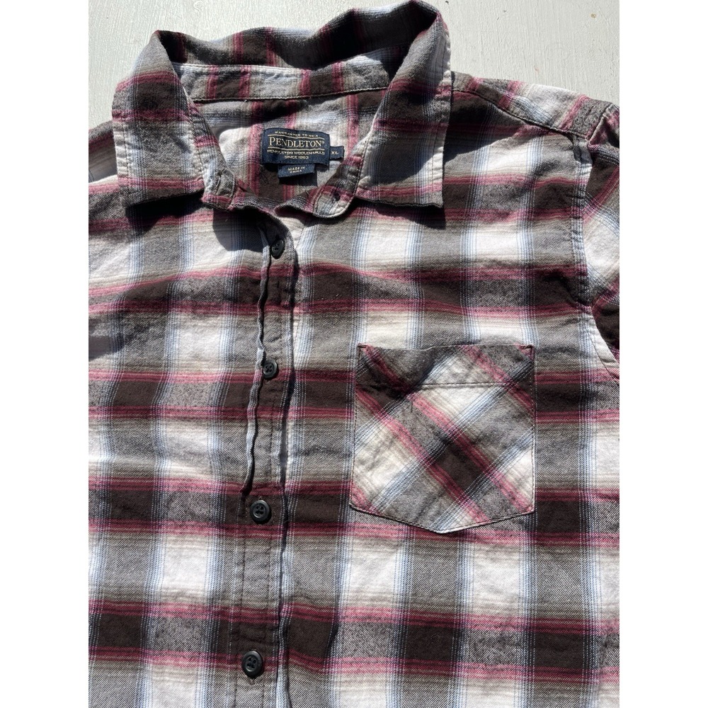 Women's Pendleton Shirt Multicolor Plaid Button-Down XL Gorp Heritage Outdoor
